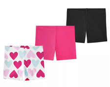 NEW Member's Mark Girls 3 Pack Cotton Blend Cartwheel Shorts Size XS 4/5 