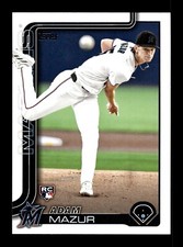 ADAM MAZUR ⚾ 2025 Topps Series 1 RC Rookie #309 Miami Marlins