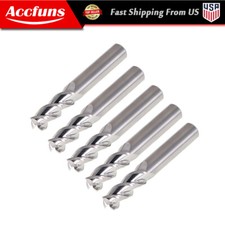5 Pcs 3/8" 3 Flute 2-1/2" Overall Length Regular Carbide End Mill New