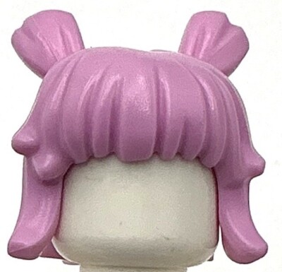Lego New Bright Pink Minifigure Hair Female Space Buns and Thick Bangs Part
