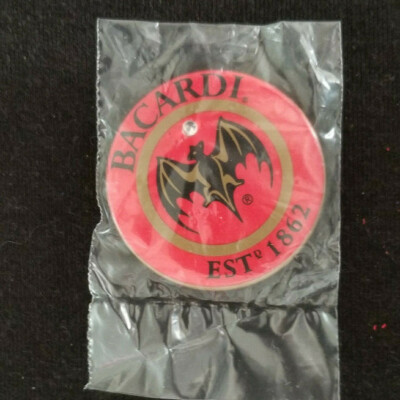 Bacardi Est. 1862 Light Up Flashing Bat Pin: 1-3/4'' in Diameter - Brand New