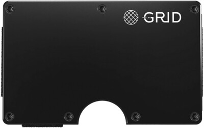 New GRID Wallet Black Aluminum Wallet ALUBLK-CLIP