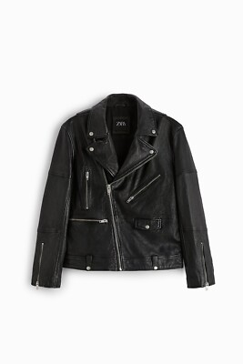 New Zara Genuine Leather Biker Jacket M L 4720/300 Motocycle New Zara Genuine Leather Biker Jacket M L 4720/300 Motocycle