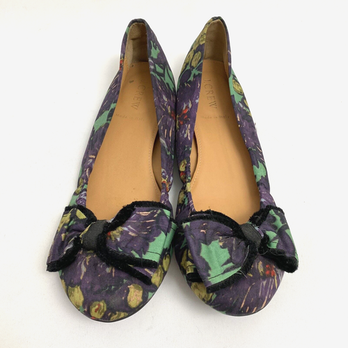 J Crew Floral Print Ballet Flats Shoes Italy Size 8.5 Womens Shoes - Picture 6 of 16