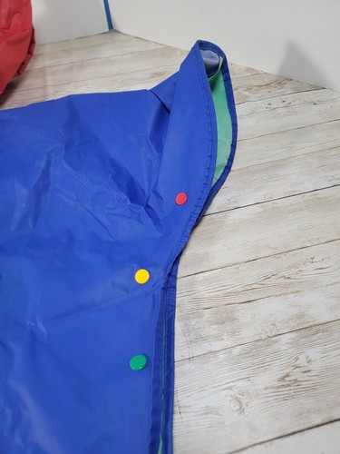 Vintage 90s Gymboree Youth Small Medium Blank Hooded Rain Jacket Poncho Coloful - Picture 11 of 16