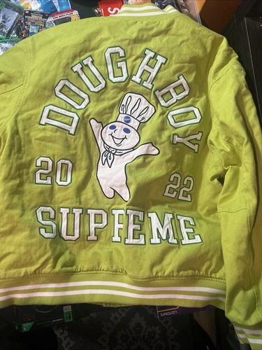 Veste universitaire FW22 Supreme x Mitchell & Ness Doughboy Twill verte taille XXL NEUF