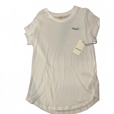 nwt zadig et voltaire embroidered woopAmour White T-Shirt large
