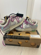 Nike Dunk Low Off White lot 30 DM1602-122 gris/ivoire lacets roses US 5 EU 37,5