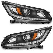 Pair Headlights For 2013-2015 Honda Accord Sedan Wo Drl Projector Halogenused