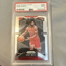 Panini Prizm 2019-20 Coby White Rookie Card #253 Chicago Bulls PSA 9