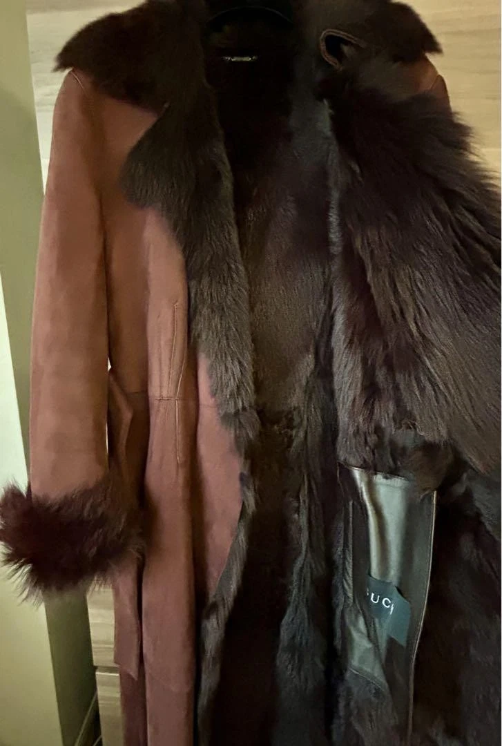 Cappotto lungo in shearling Gucci completo Tom Ford design epoca