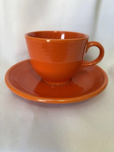 Vintage Fiesta Ironstone *Mango Red* Cup & Saucer *Near Flawless *Beautiful*