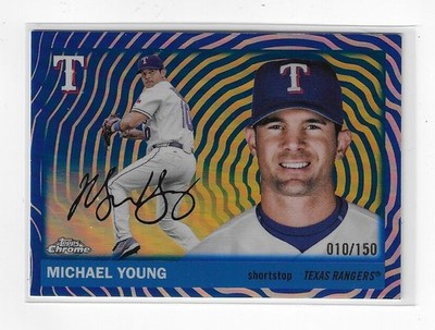 MICHAEL YOUNG 2025 Topps Chrome Platinum #485 BLUE Vibrations Refractor /150 Tex