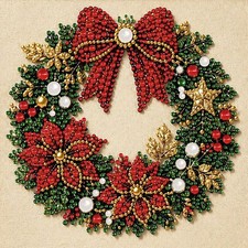 Christmas Wreath Pearl Diamond Painting Kits for Adults,5D Diamond Art Pearl Kit