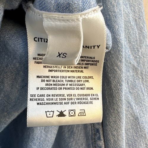 Camisa de mezclilla encogida Citizens of Humanity Kayla en marea para mujer XS - Imagen 5 de 13