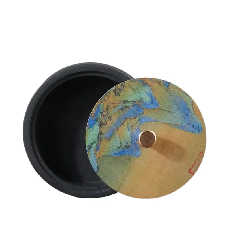 Pisapapeles tinta caligrafía china piedra natural tinta retro pozo tinta tinta Foto 2 de 4