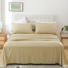 King Sheet Set - 4 Piece Bed Sheets for King Size Bed, Luxury Soft Breathable...