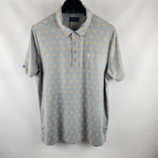 William Murray Shirt Mens Large Multi Drinks Cocktails Print S/S Golf Polo
