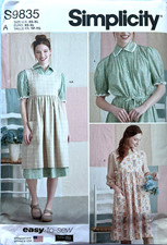 Simplicity  Pattern  S9835   Dress & Pinafore Apron in 2 Lengths   Sizes:  XS-XL