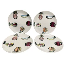 1960’s "Manner of Georges Briard" Dessert Plates (4) Embossed "Forbidden Fruit"