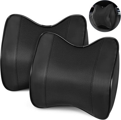 2 Pack Car Neck Pillow, Softness Leather Car Headrest Pillow, 100% Memory Foa...