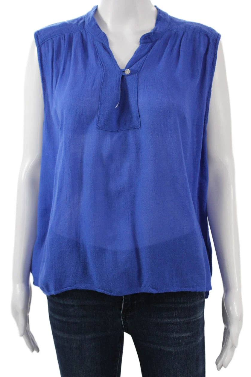 NSF Women Basic Sleeveless Blue Button Blouse 70% Bamboo 30% Cotton Size L
Opens in a new window or