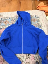 Lululemon Women's Scuba Hoodie Jacket Size 12 Blue Full Zip