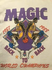 SALE Magic Johnson Back-To-Back White Unisex All Size Tee Shirt