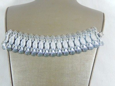 VTG SARAH COVENTRY SIMPLE ELEGANT WIDE PINEAPPLE DESIGN SILVER TONE BRACELET