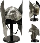 Medieval Viking Wings Helmet With Wooden Stand Renaissance Role-Play Halloween