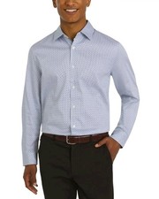 DKNY Mens Shirt Dress Shirt Button-Up Regular Fit, Large, NWT - Light Blue
