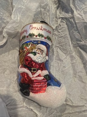Christopher Radko Santa Down The Chimney One Stop Stocking
