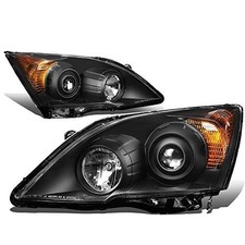 Honda CR-V 07-11 black housing and amber Projector Headlights              