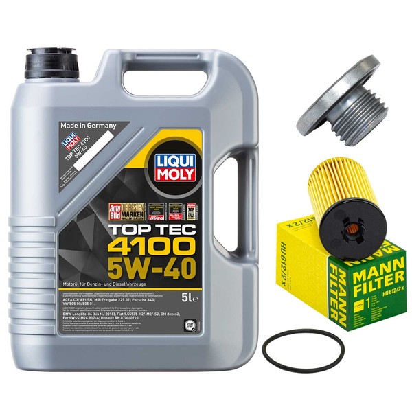 MotoröL Filter Set Liqui Moly 5W-40 5Liter + ÖLablassschraube FüR Chevrolet Aveo-image