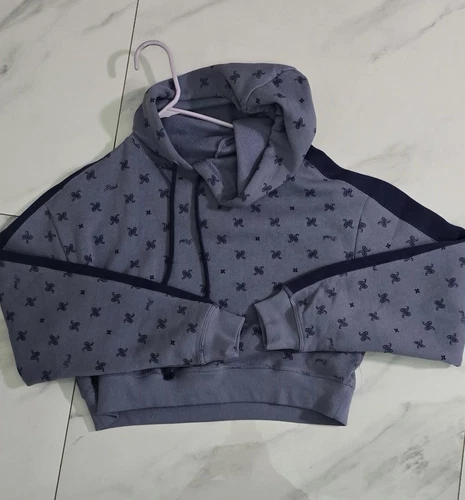 UNDERCOVER Marca rosa! Felpa con cappuccio oversize blu taglia small con scritte rosa