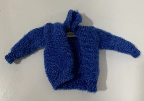 Vintage Barbie #957 Knitting Pretty BLUE KNIT SWEATER 1962 fashion cardigan