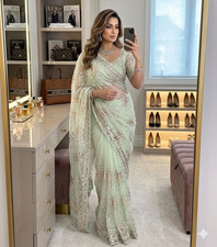 New Party Wear Sari Wedding Designer Pakistani Women's Ethnic Beautiful Saree