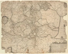 A general Plott & description of the Fennes... Southern Fens. Hondius c1632 map