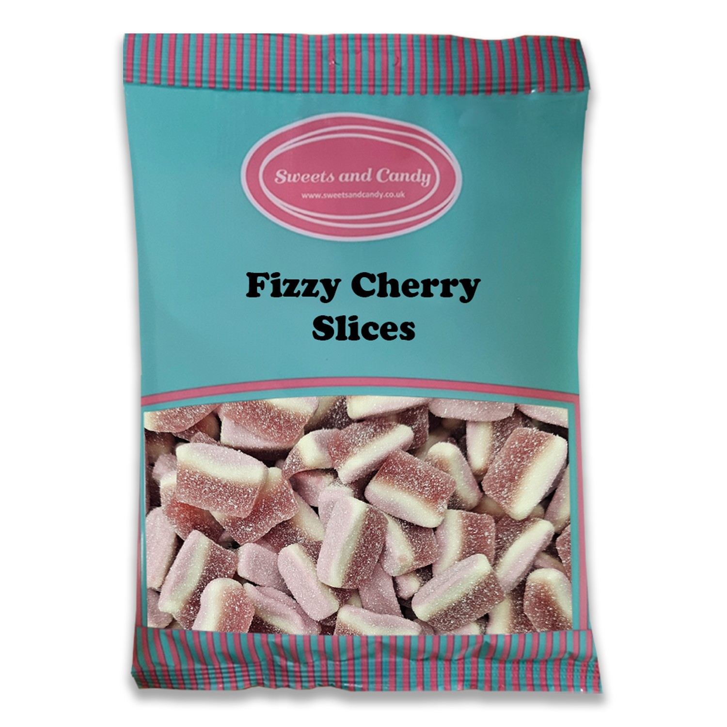 Fizzy Cherry Slices 1Kg- Retro Cherry Flavour Fizzy Jelly Sweets - Bulk 1 Kilo