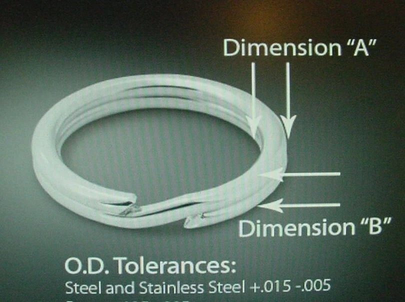 Lot of 100 Rosco Size 1 Stainless Steel Split Rings Made in USA Dimension Below