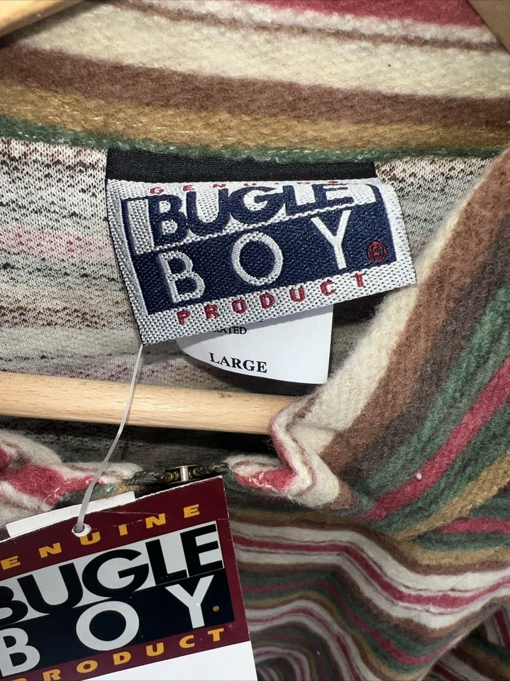 Camisa Bugle Boy Talla Grande Manga Cremallera Cuello De Colección NUEVA Era Grunge Azteca Foto 4 de 4