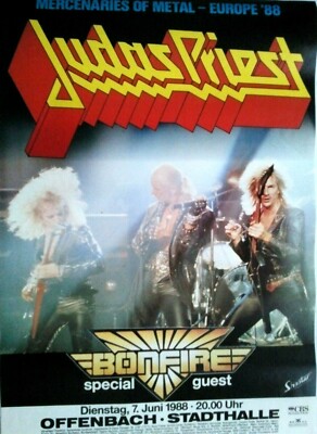 JUDAS PRIEST  1988  OFFENBACH -  orig. Concert Poster  - Konzert Plakat - DIN A1