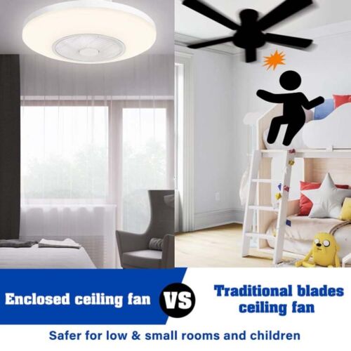 TCFUNDY 20" LED Ceiling Fan with Light APP & Remote Control White Ceiling Lamp - Picture 4 of 15