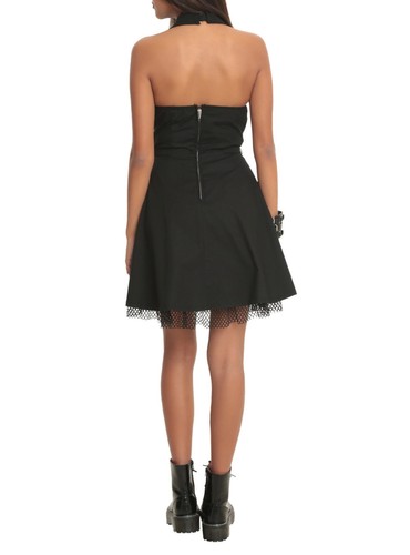 ROYAL BONES by TRIPP BIKER MOTO GOTHIC SEXY PUNK ROCKER ZIPPER DRESS - Picture 2 of 3