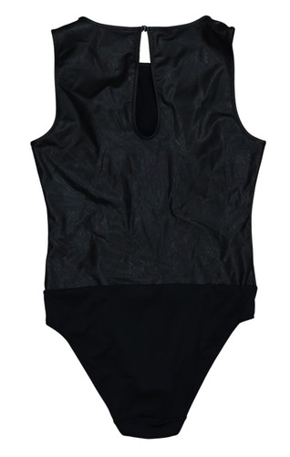 INC International Concepts Damen-Body aus Kunstleder mit hohem Ausschnitt neu mit Etikett schwarz - Bild 2 von 2