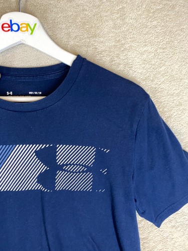 Under Armour T-Shirts Top Size M Mens Blue Logo Short Sleeve Activewear - Picture 4 of 10