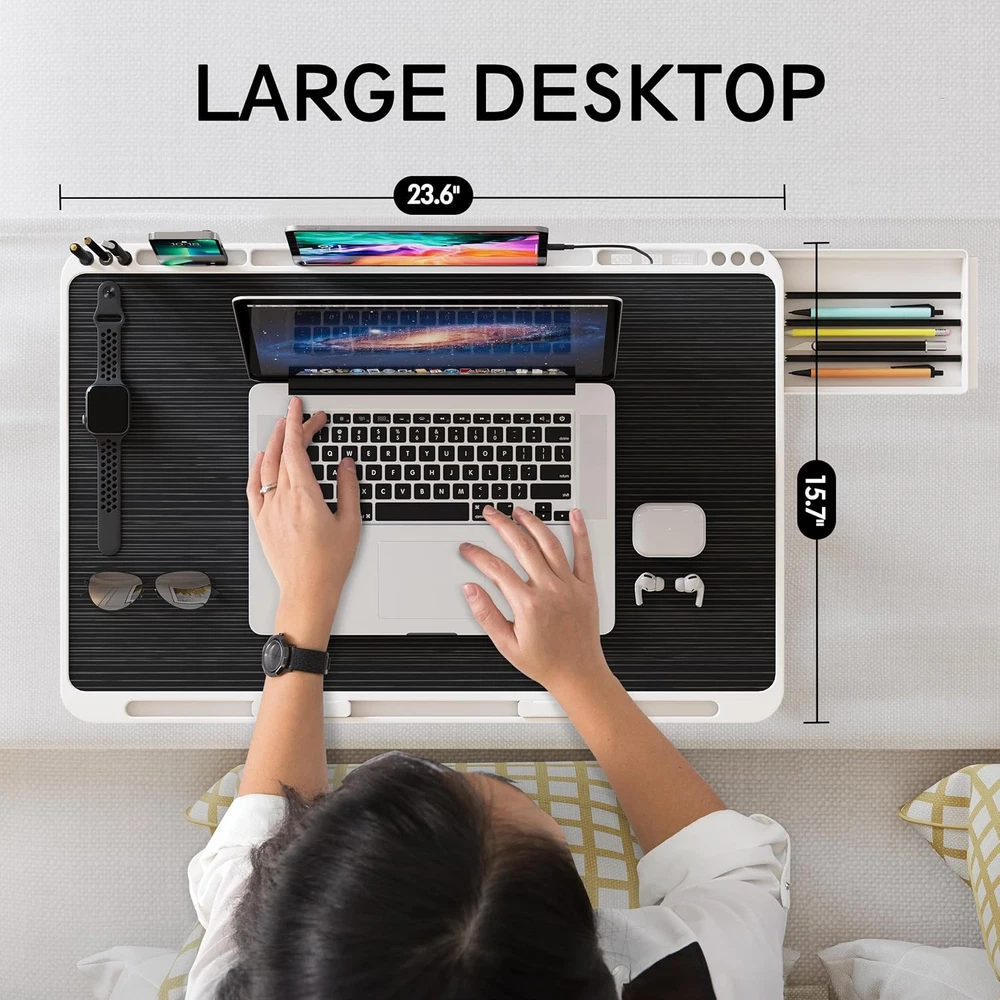 Adjustable Lightweight X-Large Laptop Stand for Bed and Desk Tray
