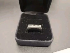 Tycoon Sterling Silver Ring w/ 3 Clear Baguette Zircon Stones Channel Set Sz 8