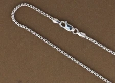 925 Sterling Silver 2.5mm Italian Round Box Chain Necklace Italian Made 
