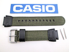 Genuine Casio Twin Sensor SGW-300HB watch band strap green nylon black leather